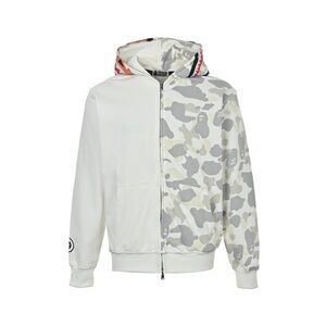 Bape White and Gray Camo Zip-Up